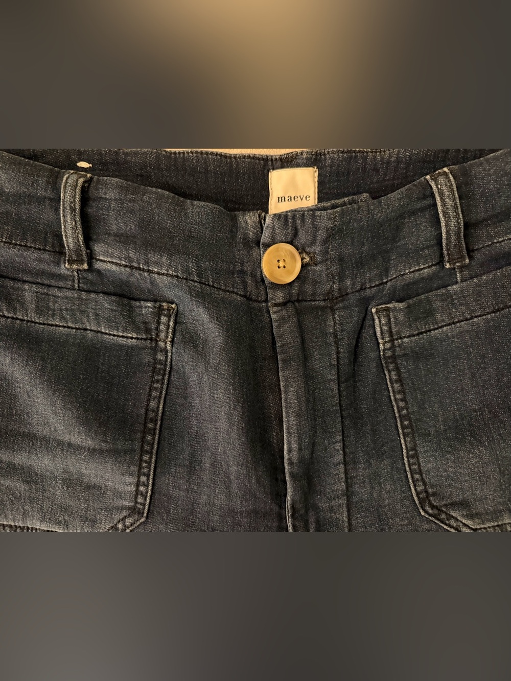 Maeve The Colette Knit Jeans, Full Length, Dark Denim, Gently Worn, Size 34 - Picture 6 of 7